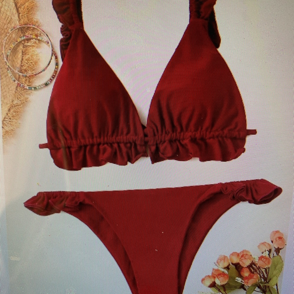 women’s red bikini